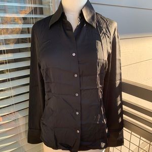 New with Tags Ann Taylor Silk Black Button Down